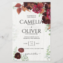 BUDGET - allt-i1 Rustic Fall Maroon Burgundy Bröll