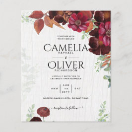 BUDGET - allt-i1 Rustic Fall Maroon Burgundy Bröll Flygblad