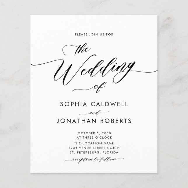 Budget allt i en kallgrafiinbjudan (Framsida)