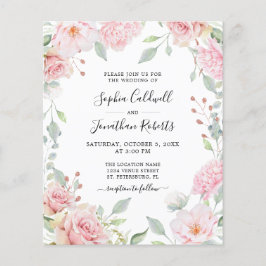 Budget allt i en Rosa ros-bröllopsinbjudan