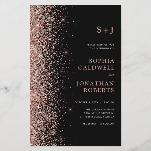 Budget allt i ett Glitter på inbjudan till svartbr (Framsida)