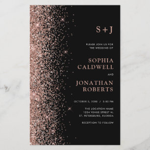 Budget allt i ett Glitter på inbjudan till svartbr