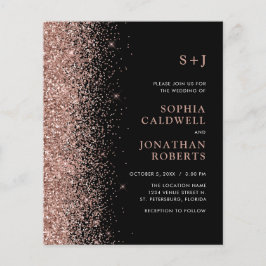 Budget allt i ett Glitter på inbjudan till svartbr