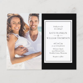 Budget Allt-i-ett klassisk foto bröllopsinbjudan