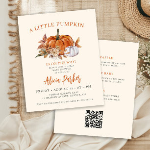 Budget allt-i-ett pumpa baby shower inbjudan