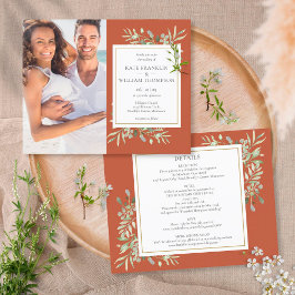 Budget Allt-i-ett Terracotta Foto Bröllop