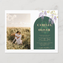 Budget allt-in1 PHOTO Bröllop Wisteria QR-kod INV Flygblad