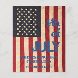 BUDGET Amerikansk Flagga 4:e JULY-partiets inbjuda Flygblad