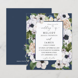 Budget Anemone White Blommigt Bröllop - Blue