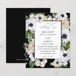 Budget Anemone White Blommigt Bröllop - svart