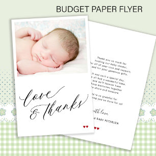 Budget anpassad baby foto kärlek tack tack så myck flygblad