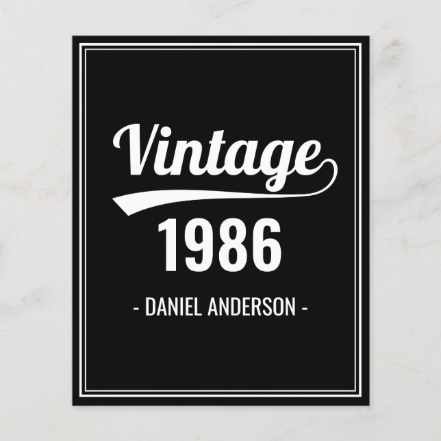 Budget Anpassningsbar Birth Year Black Birthday bj (Framsida)