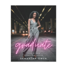 Budget Anpassningsbar Rosa Neon Examen Foto