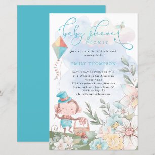 Budget Apmonkeypojken Blågrön Baby Shower Picknick