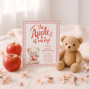 Budget Apple of Öga Rosa Gingham Bear Baby Shower