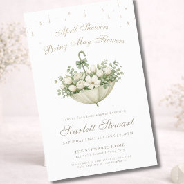 Budget April Showers Bring May Flowers Baby Shower Flygblad