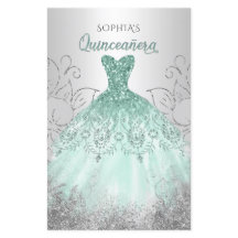 Budget Aqua Gnistra Dress Quinceañera-inbjudan