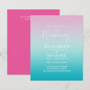BUDGET Aqua Rosa Wedding bjudande Ocean Beach