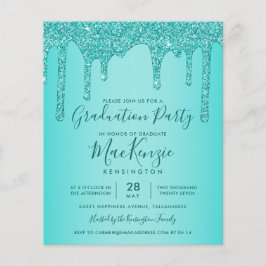 BUDGET Aqua Teal Glitter Drives Studentfest