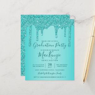 BUDGET Aqua Teal Glitter Drives Studentfest