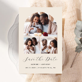 Budget Arch 3-Photo Collage Beige Spara datum