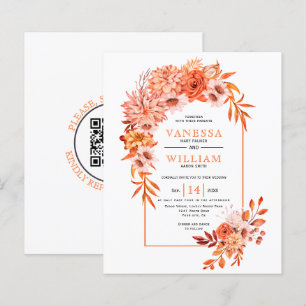 BUDGET Arch och blommor QR-kodfallsbröllop