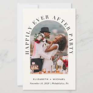 Budget Arch Photo Cream Wedding Reception Inbjudan
