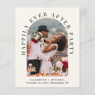 Budget Arch Photo Cream Wedding Reception Inbjudan Flygblad