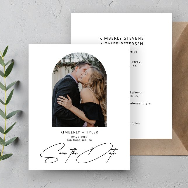 Budget arch photo modern wedding save the date (Skapare uppladdad)