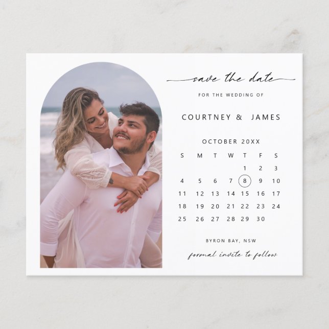 BUDGET Ark kalender foto Spara datumet Flygblad (Framsidan)