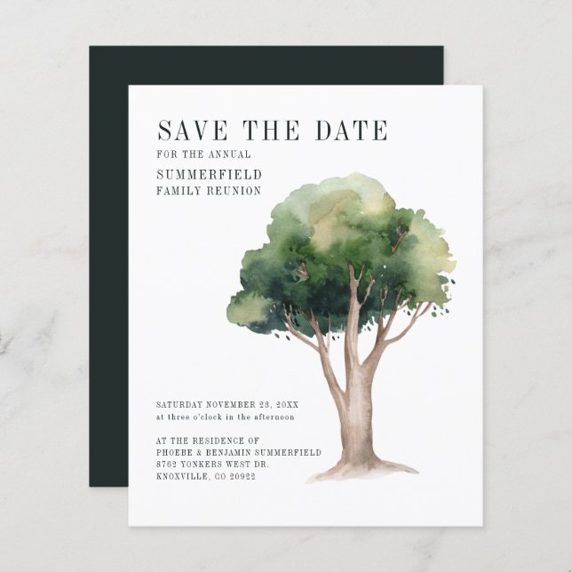 Budget Årlig Familjeåterförening Träd (Fram/baksida)