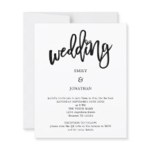 Budget Artsy Script QR-inbjudan för kodbröllop