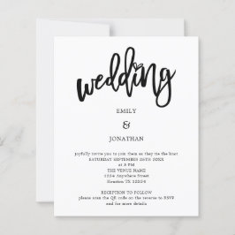 Budget Artsy Script QR-inbjudan för kodbröllop