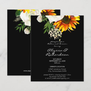 Budget Artsy Solros Blommigt Rehearsal Dinner - B