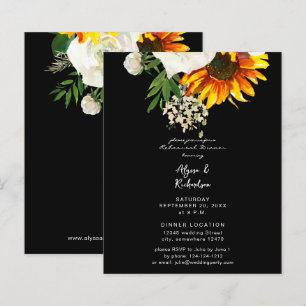 Budget Artsy Sunflower Blommig Rehearsal Middag -