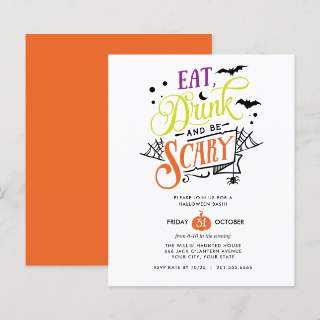 BUDGET Ät Drick och var Scary Halloween Bash Party (Fram/baksida)