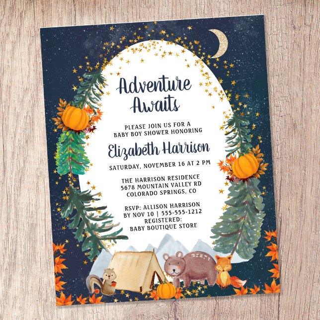 Budget Autumn Äventyr Woodland Baby Shower (Celebrate the upcoming arrival of your sweet little autumn baby with a pumpkin-themed baby shower)