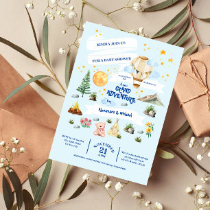 Budget Äventyr Baby Shower Watercolor Träd Reklamblad