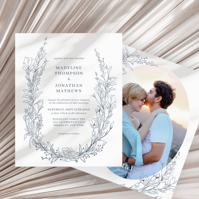 BUDGET  Azure Elfenbensfärgad Blommig Monogram Fot (Skapare uppladdad)