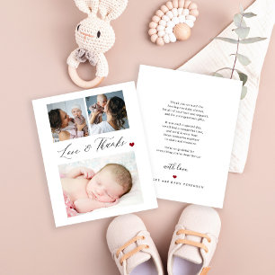 Budget baby 3 fotokollage tackkort