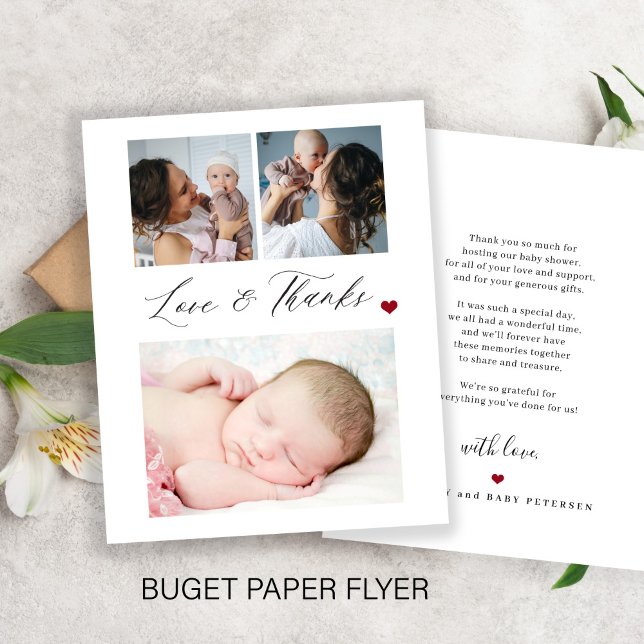 Budget baby 3 fotokollage tackkort flygblad (Skapare uppladdad)