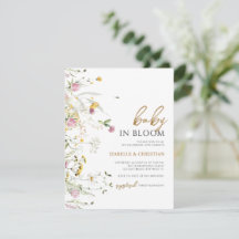 Budget Baby Bloom Vilda Blommor Rustik Inbjudan