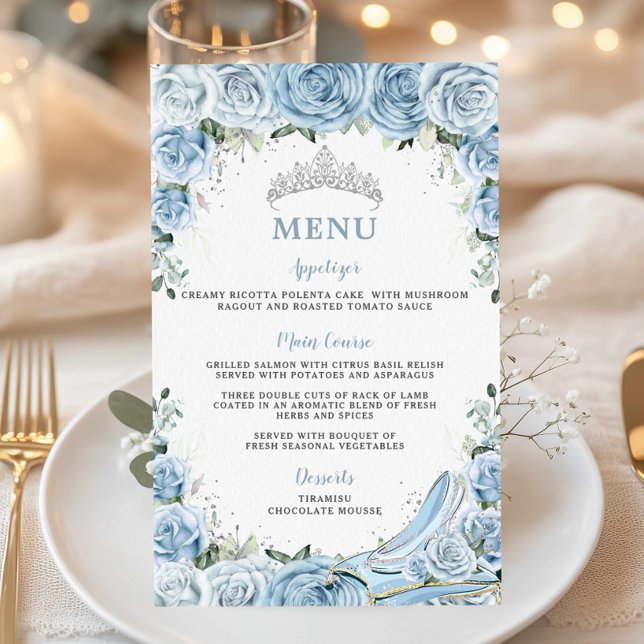 Budget Baby blue Blommigt Sweet 16 Quinceañera Men Flygblad (Skapare uppladdad)