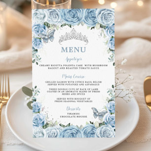 Budget Baby blue Blommigt Sweet 16 Quinceañera Men Flygblad