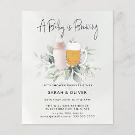 Budget Baby Brewing Greenery Girl Baby Shower Flygblad