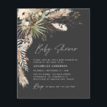 Budget Baby duschpampas modern svart elegant Flygblad<br><div class="desc">Budgeterad babyduschpampasgräs och eukalyptus moderna boho elegant snyggt inbjudan i party. I en contemporary terracotta,  sage grönt,  naturlig,  gräddvit och svart färgväg.</div>