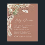 Budget baby duschpampas modern terracotta boho flygblad<br><div class="desc">Budgeterad babyduschpampasgräs och eukalyptus modern boho elegant snyggt fotoparbjudandedesign. I en contemporary terracotta,  sage grönt,  naturlig,  gräddvit och svart färgväg.</div>