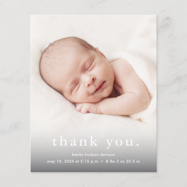 Budget Baby Foto Tack För Födelse Tillkännagivande (Framsida)