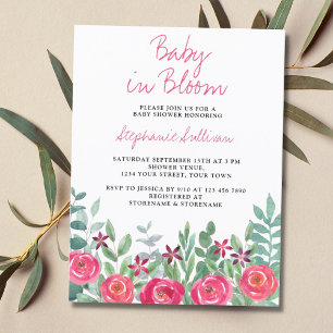 Budget Baby i Bloom Girl's Baby Shower-inbjudan