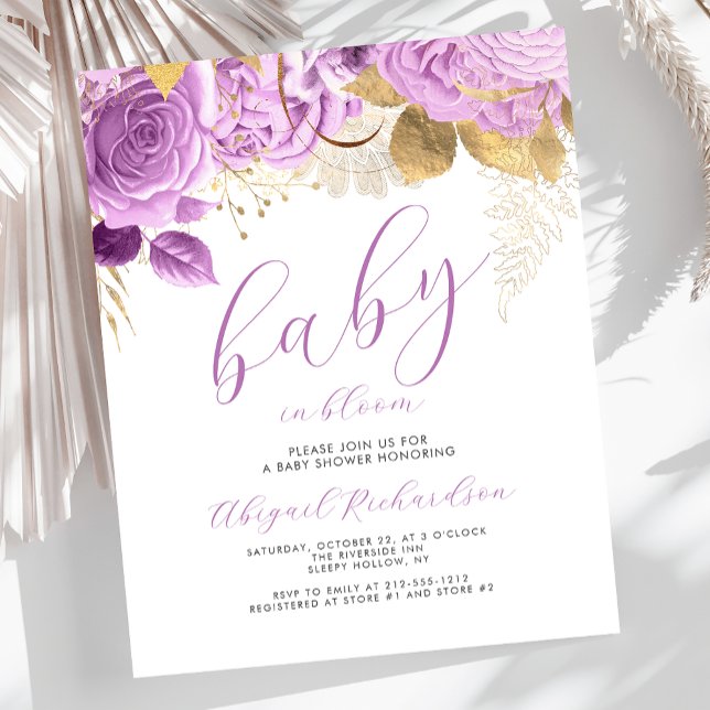 Budget Baby i Bloom Lilac Blommigt Baby Shower (Skapare uppladdad)
